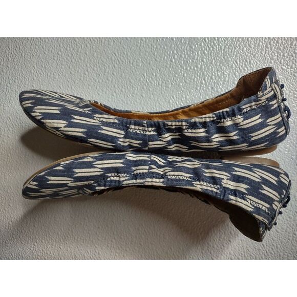 Lucky Brand Echo 3 Navy Blue and White Ballet Flats Size 7.5M - Picture 6 of 12